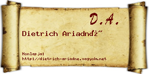 Dietrich Ariadné névjegykártya